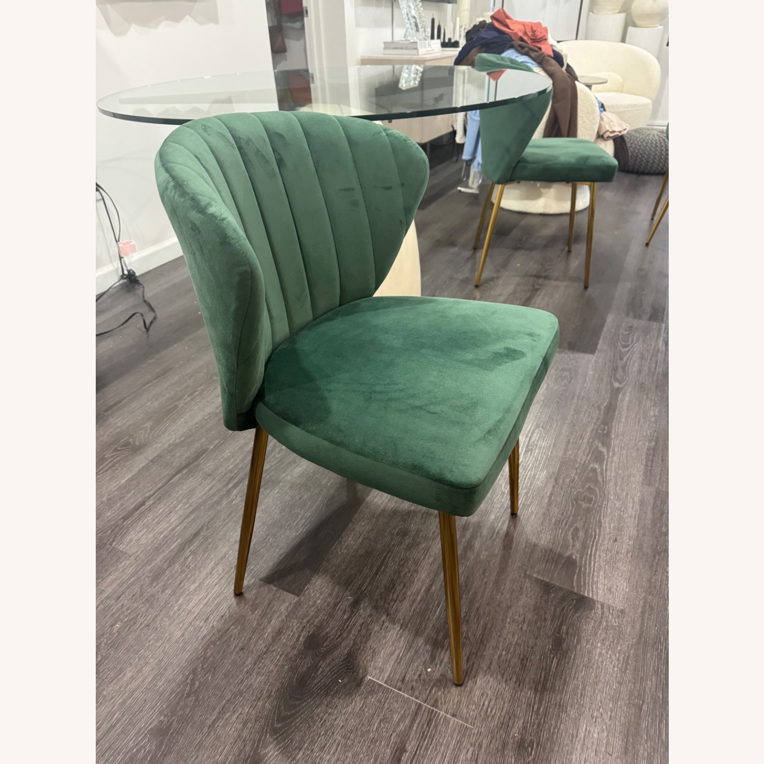 Wayfair Green Velvet Dining Chairs - image-1