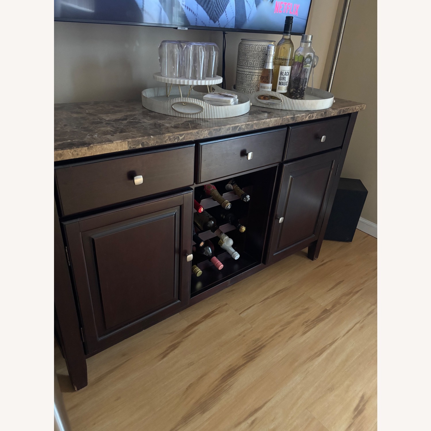 Raymour & Flanigan Dark Brown Wood Armoire - image-2