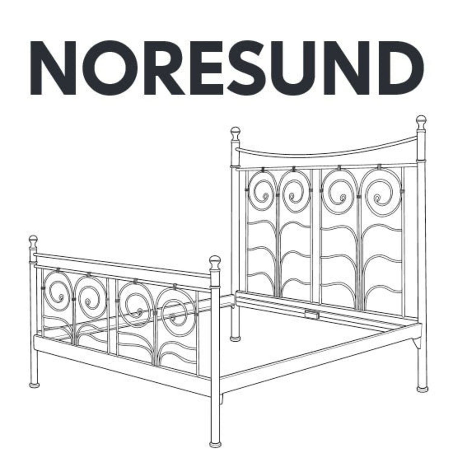 IKEA Noresund Black Metal Full Bed - image-2
