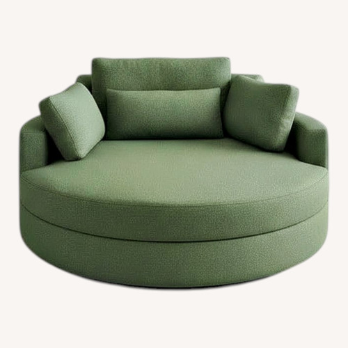 Used Wayfair Green Barrel Chair with Ottoman  for sale on AptDeco