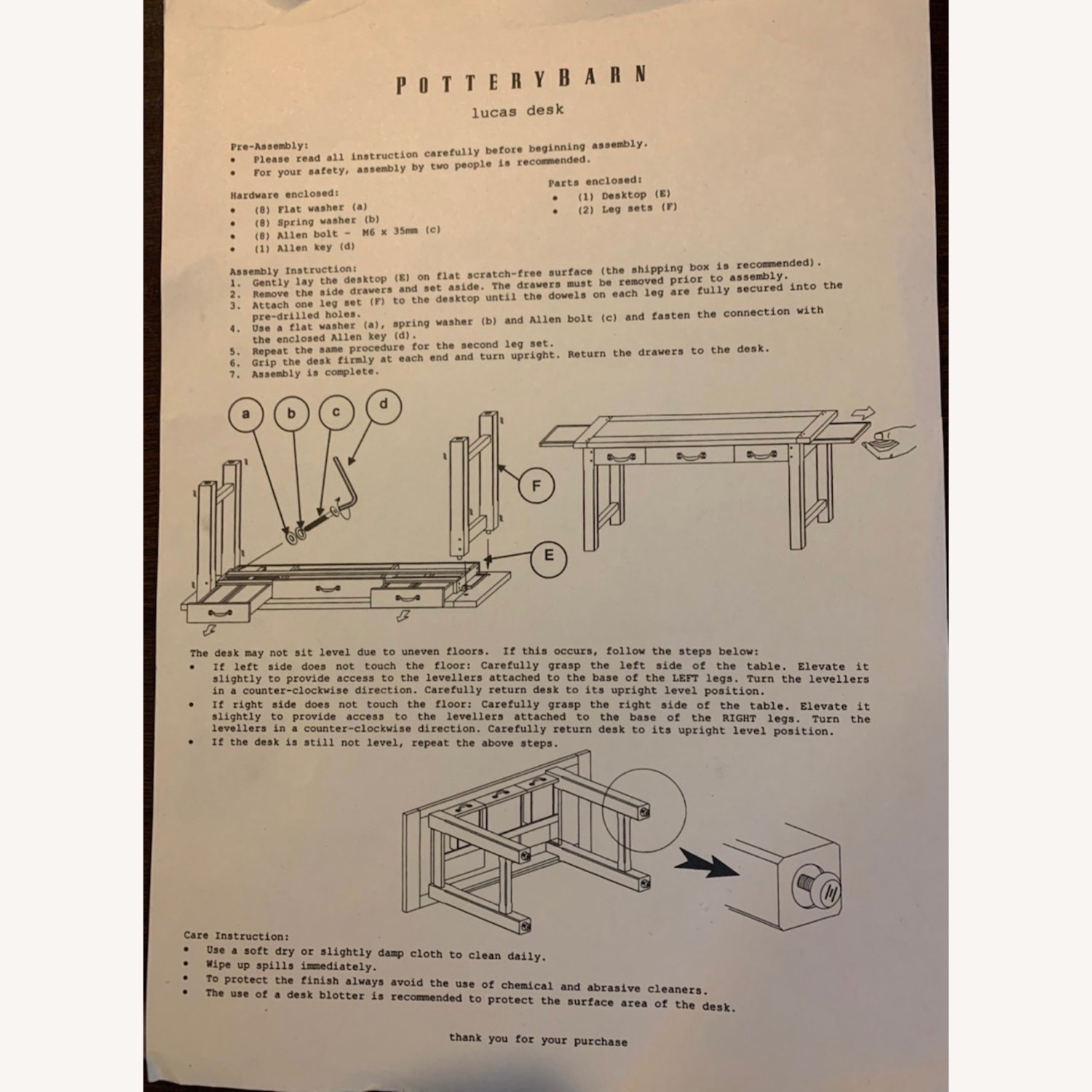 Pottery Barn Lucas Solid Oak Desk - image-6