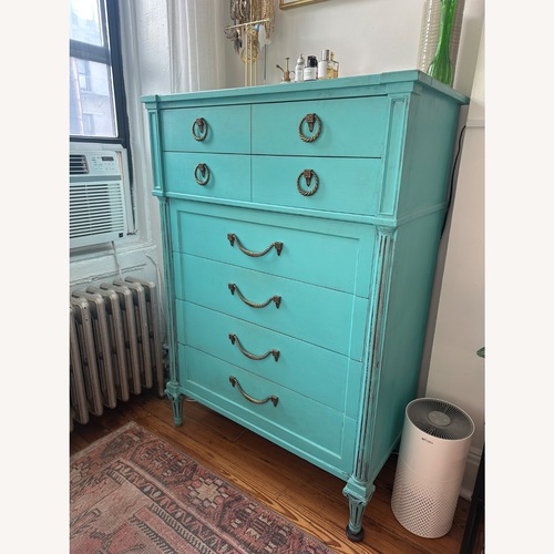 Used Vintage/Antique Finds Blue Wood Dresser for sale on AptDeco