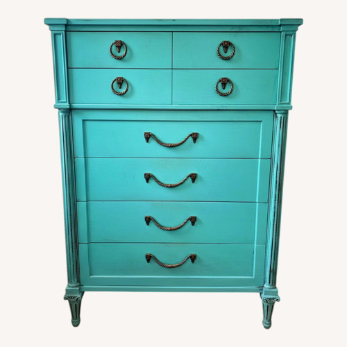 Used Vintage/Antique Finds Blue Wood Dresser for sale on AptDeco