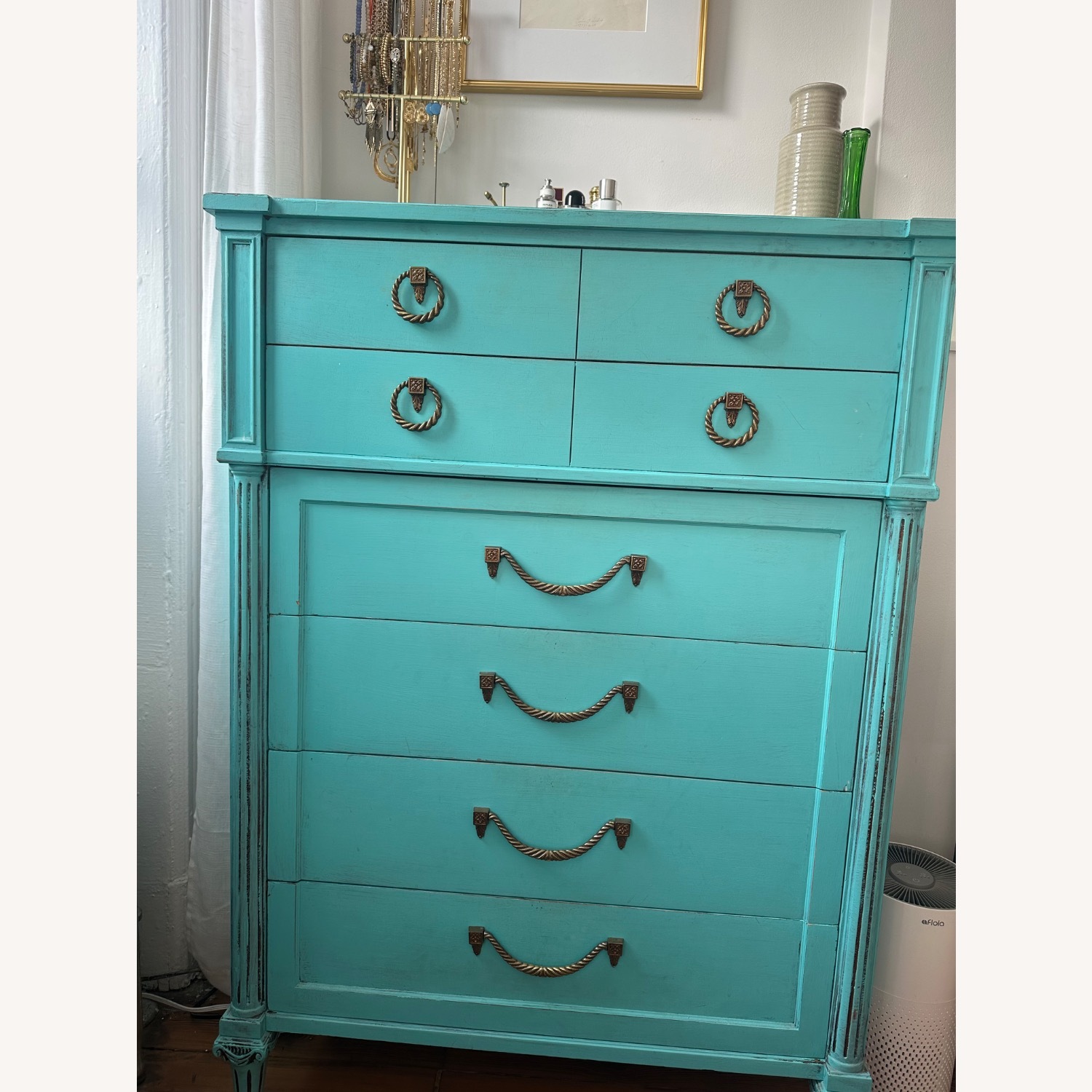 Vintage/Antique Finds Blue Wood Dresser - image-3