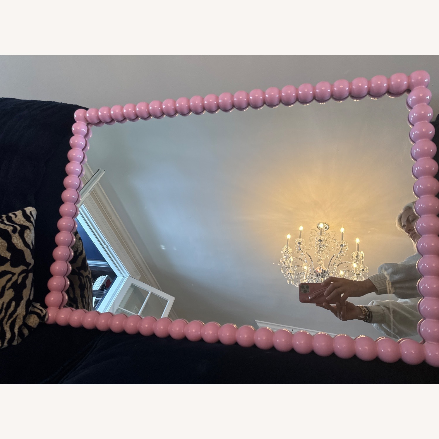 Pink Wood Wall Mirror - image-4