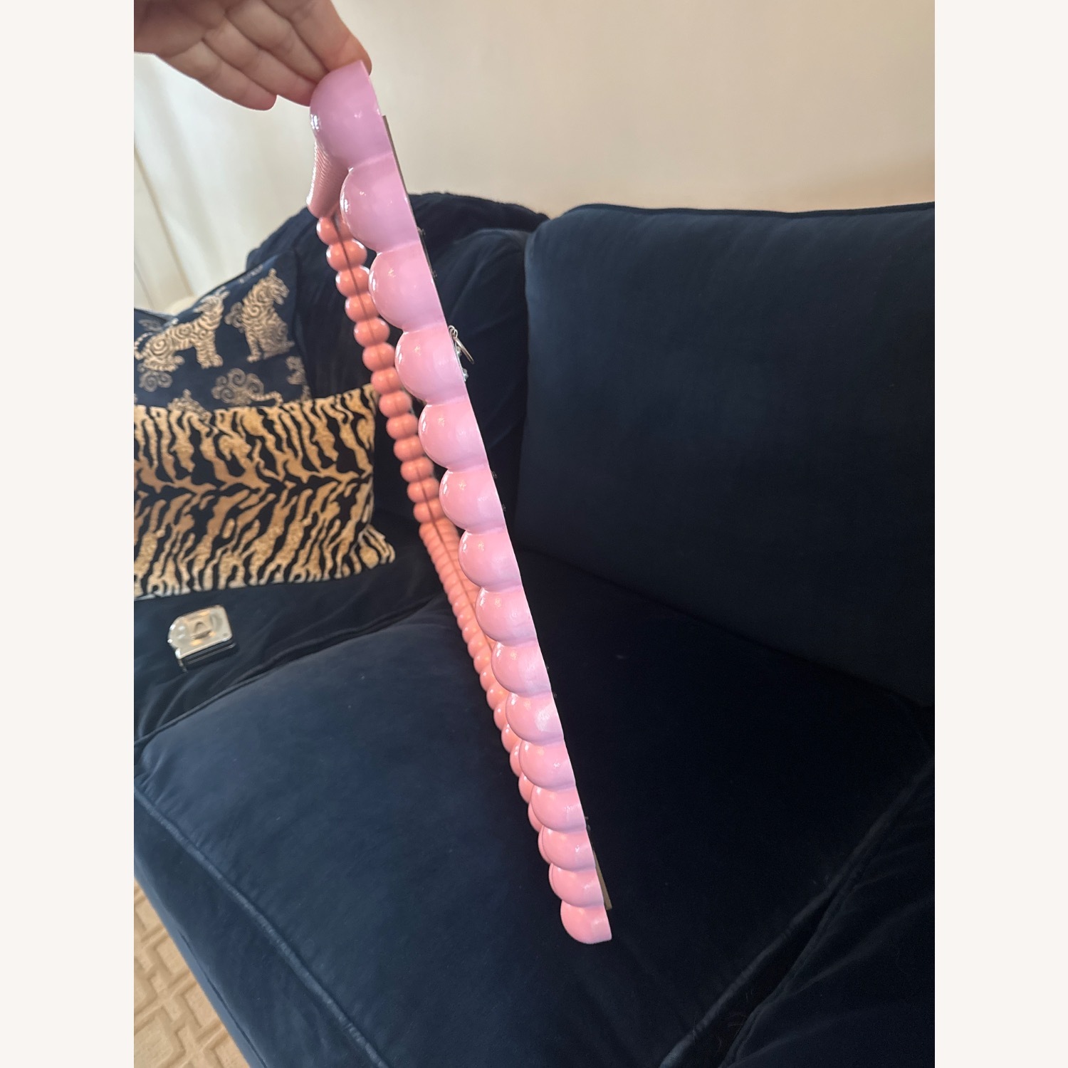 Pink Wood Wall Mirror - image-2