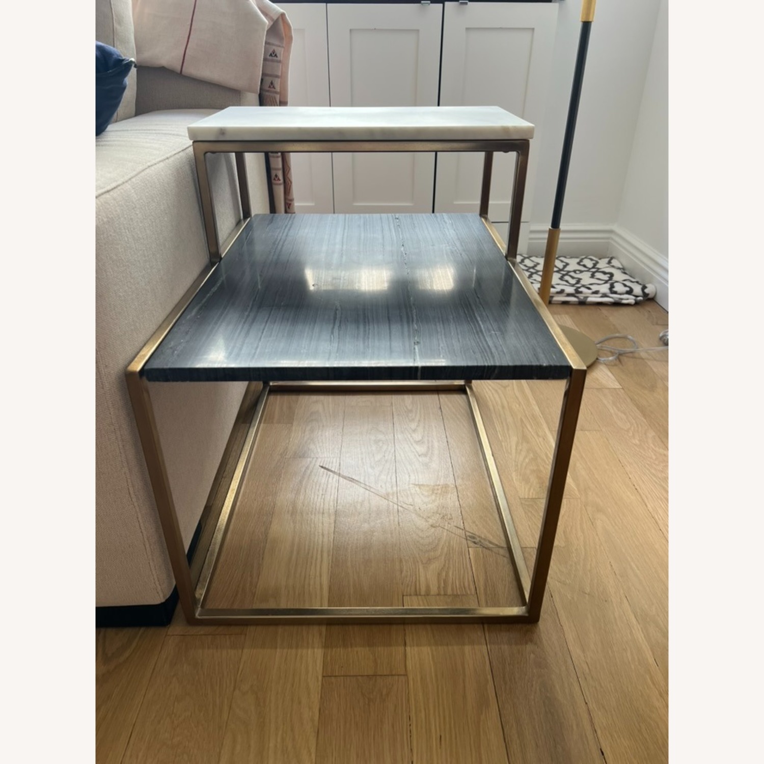CB2 2-Tone Marble Side Table - image-3