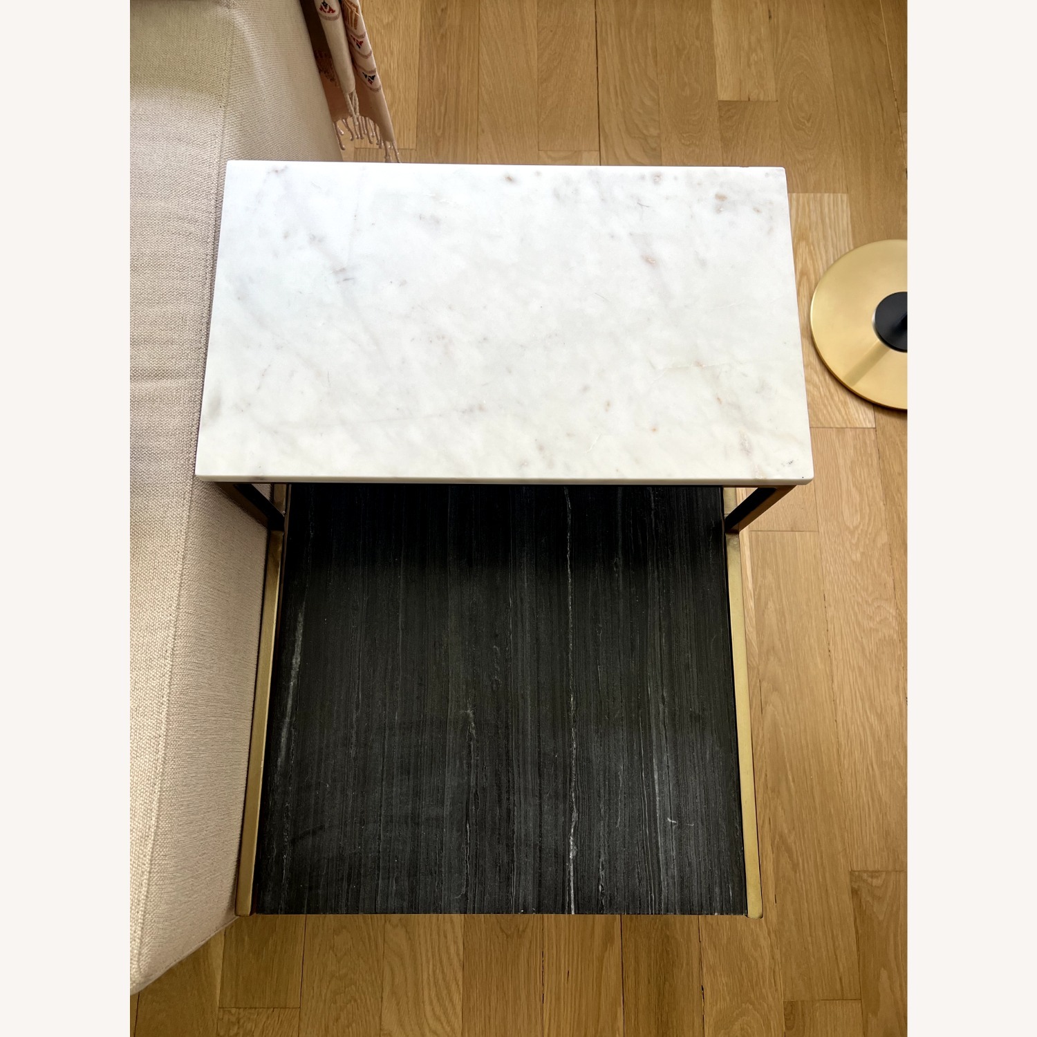 CB2 2-Tone Marble Side Table - image-4