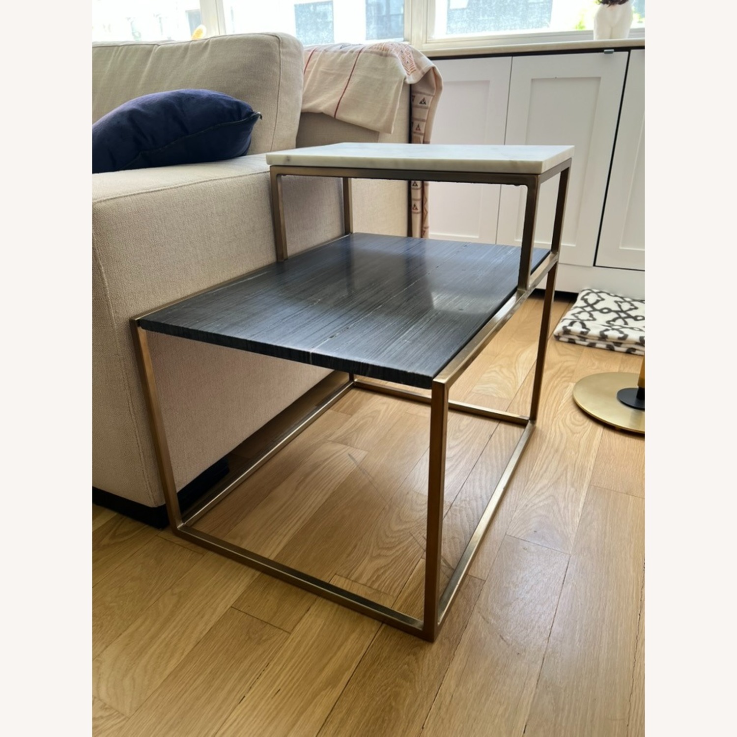 CB2 2-Tone Marble Side Table - image-2