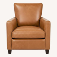 Pottery Barn Irving Leather Chair and Ottoman 