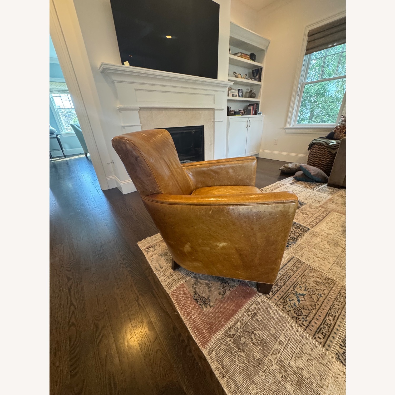 Pottery Barn Irving Leather Chair and Ottoman  - image-2