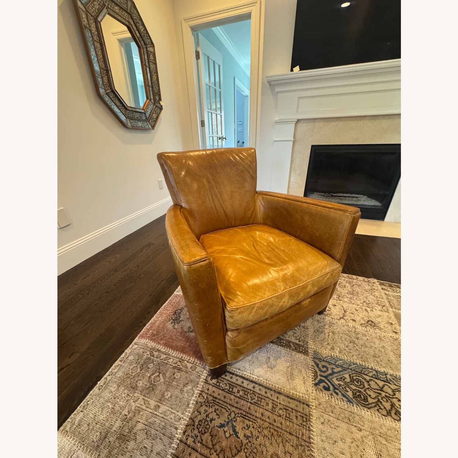 Pottery Barn Irving Leather Chair and Ottoman  - image-1