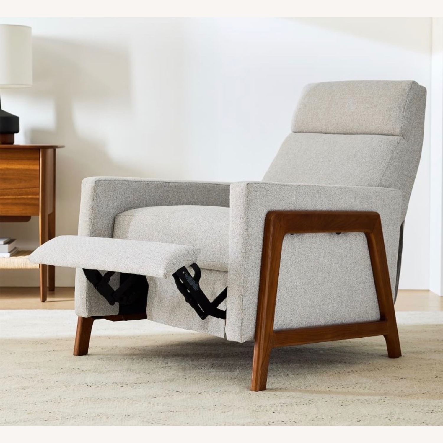 West Elm Light Gray Fabric Recliner - image-8