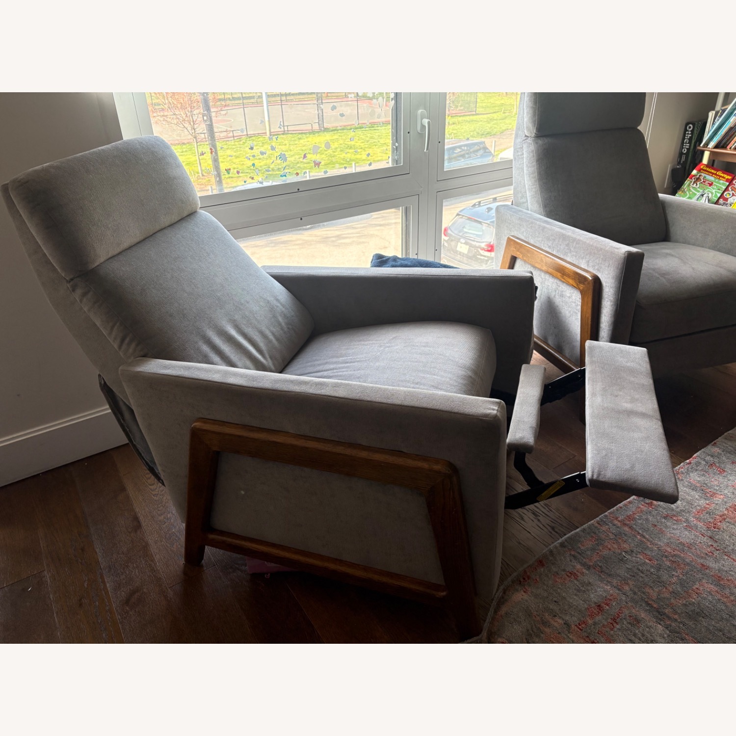 West Elm Light Gray Fabric Recliner - image-12