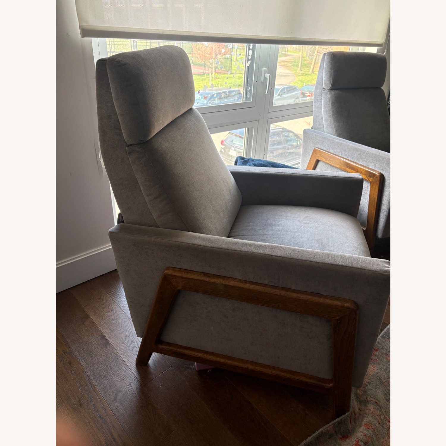 West Elm Light Gray Fabric Recliner - image-11