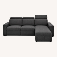 West Elm Enzo Dark Gray Fabric 3+ Piece Sectional