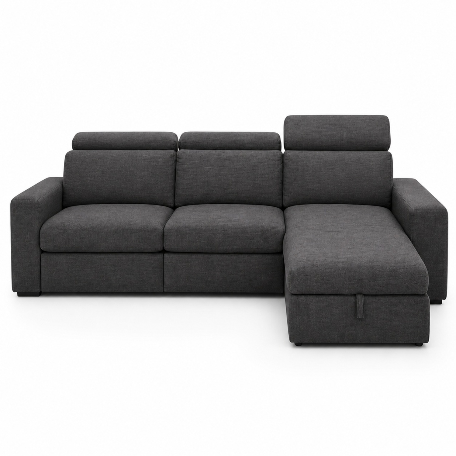 West Elm Enzo Dark Gray Fabric 3+ Piece Sectional - image-12