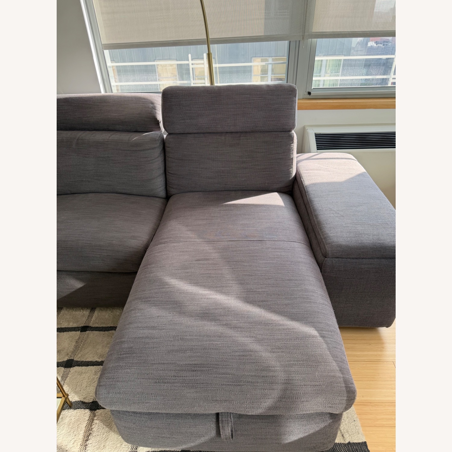 West Elm Enzo Dark Gray Fabric 3+ Piece Sectional - image-6