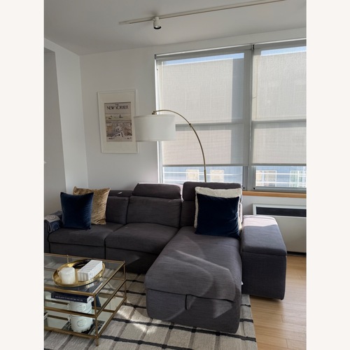 Used West Elm Enzo Dark Gray Fabric 3+ Piece Sectional for sale on AptDeco