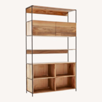 West Elm Industrial Open & Closed Storage Bookcase (48")