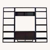Crate & Barrel Dark Brown Wood Wall Unit