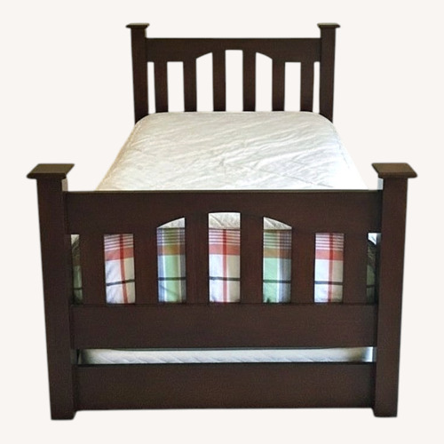 Used Pottery Barn Kids Kendall Dark Brown Wood Twin Bed for sale on AptDeco