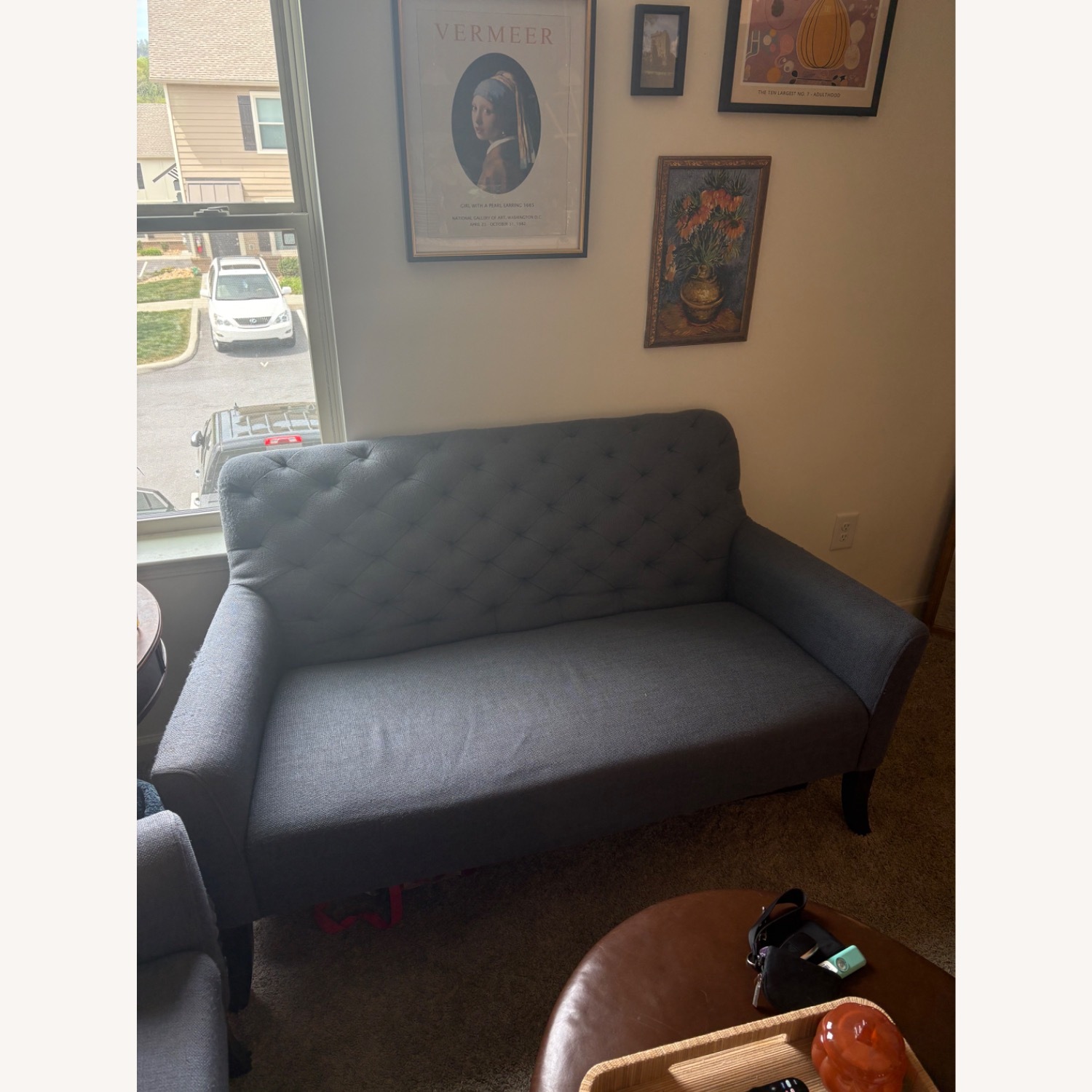 West Elm Blue Elton Settee - image-3