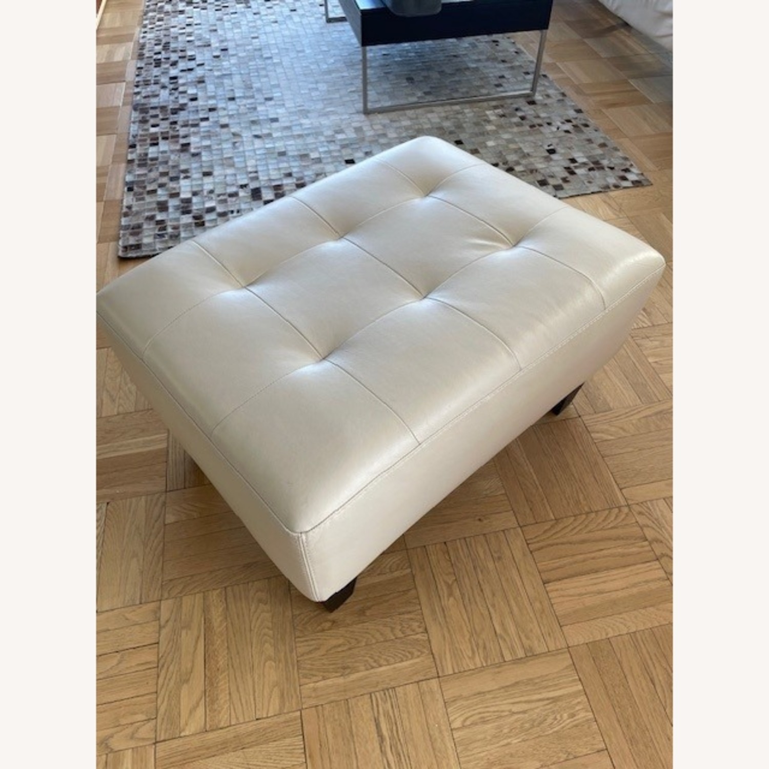 Macy's Ivory Ottoman  - image-1