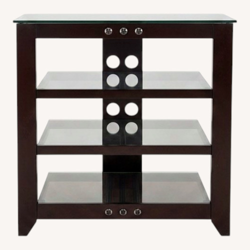 Used Dark Brown Wood and Glass Console Table for sale on AptDeco
