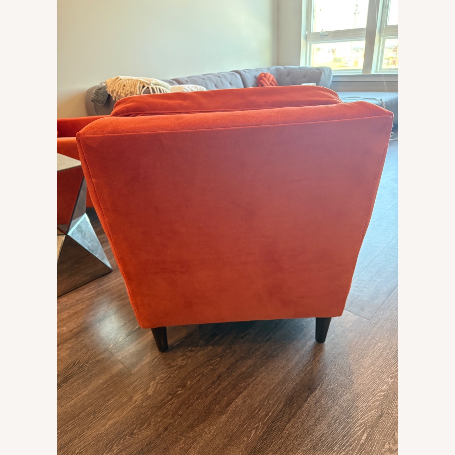 West Elm Orange Velvet Armchair Set - image-6