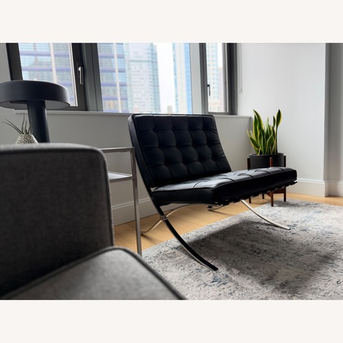 Used Knoll Black Barcelona Chair Replica for sale on AptDeco