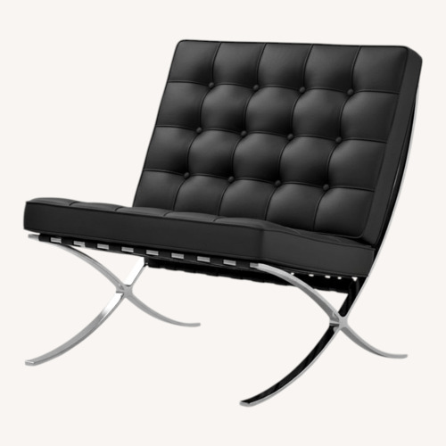 Used Knoll Black Barcelona Chair Replica for sale on AptDeco
