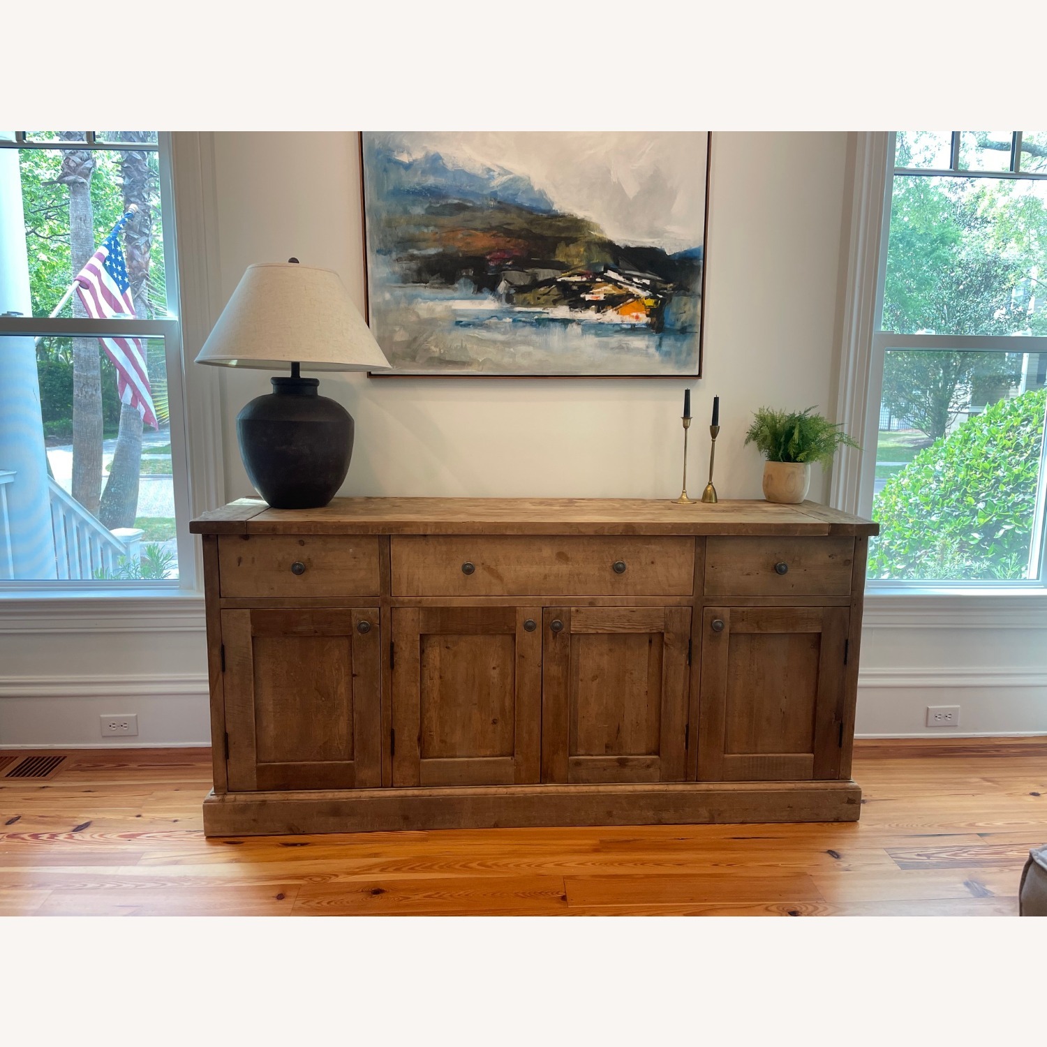 Restoration Hardware Light Brown Wood Sideboard - image-9