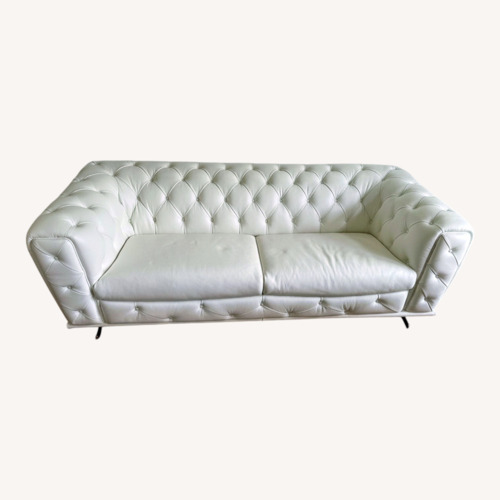 Used White Leather 3 Seater Sofa for sale on AptDeco