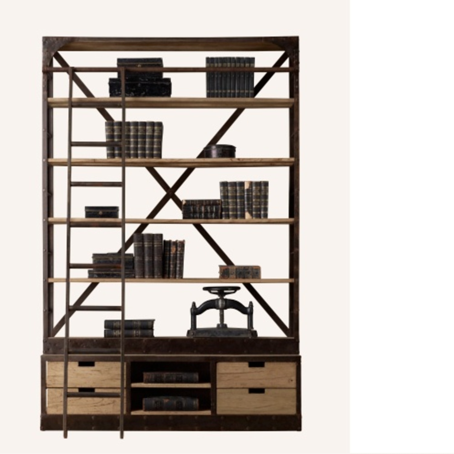 Restoration Hardware 1950s Dutch Ladder Bookcase - image-8