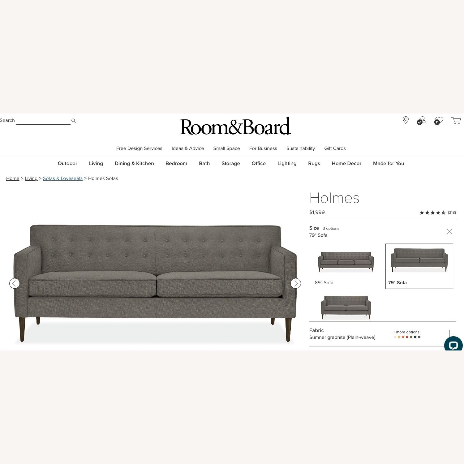 Room & Board Holmes 2 Seat Sofa - image-1