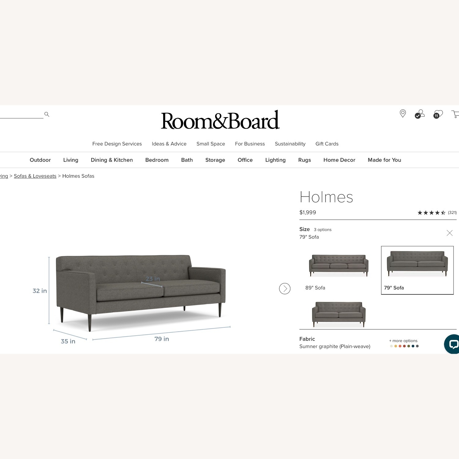 Room & Board Holmes 2 Seat Sofa - image-11