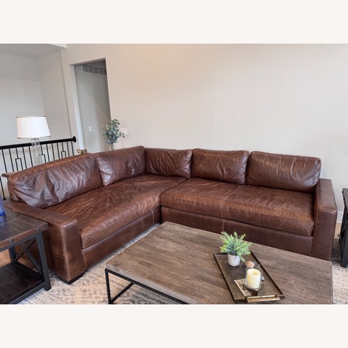 Used Restoration Hardware Dark Brown 2 Piece Sectional for sale on AptDeco