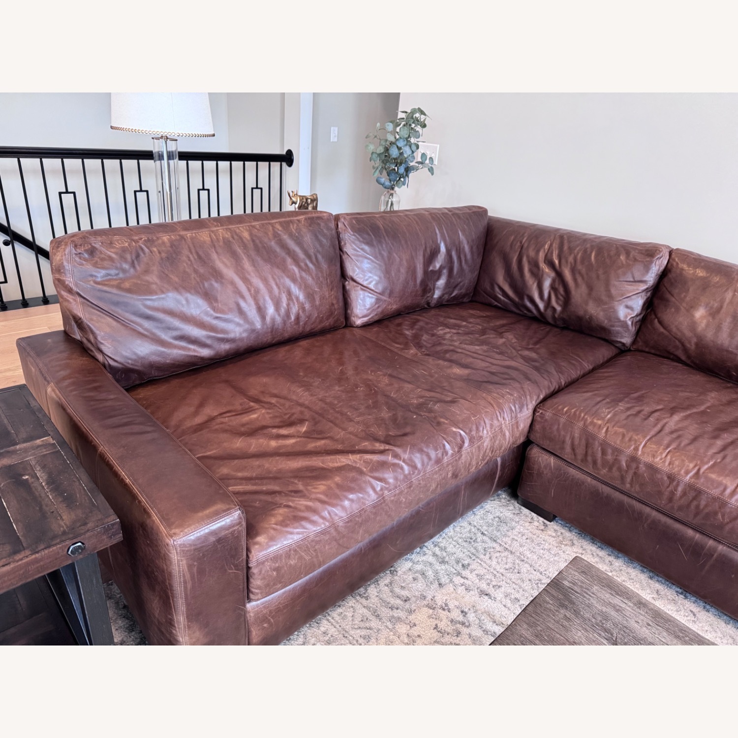 Restoration Hardware Dark Brown 2 Piece Sectional - image-4