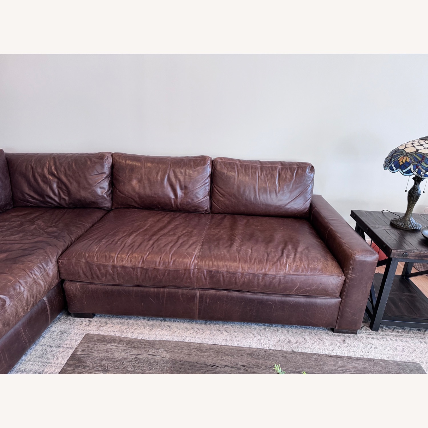 Restoration Hardware Dark Brown 2 Piece Sectional - image-3