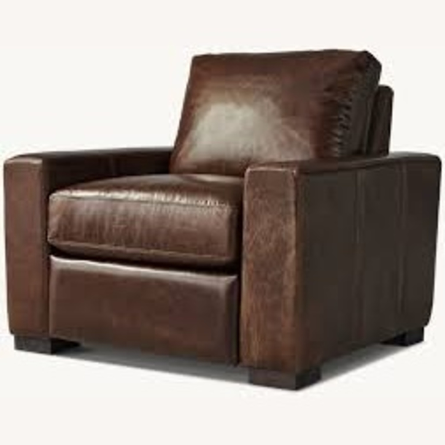 Restoration Hardware Dark Brown Leather Recliner - image-5
