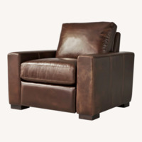Restoration Hardware Dark Brown Leather Recliner