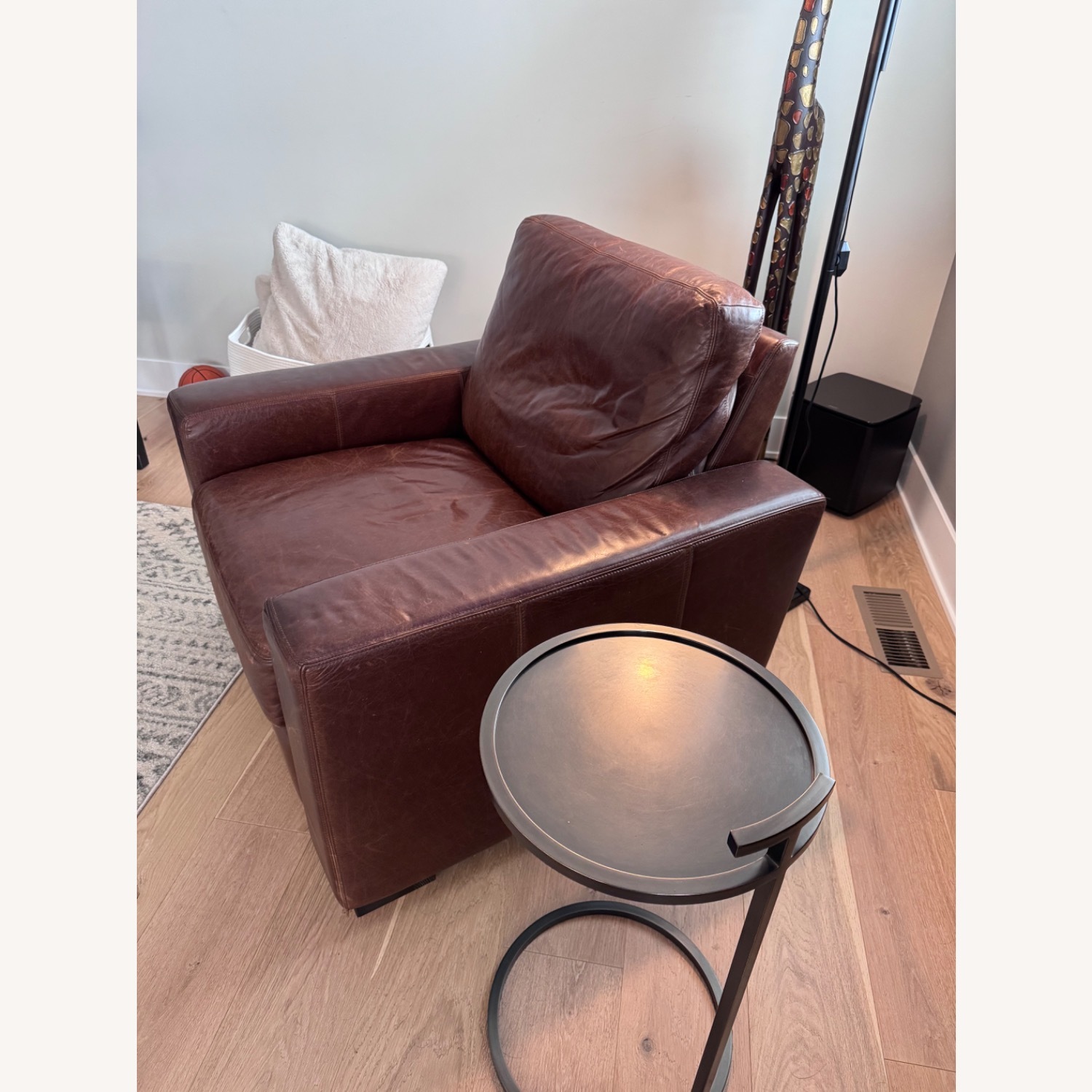 Restoration Hardware Dark Brown Leather Recliner - image-3