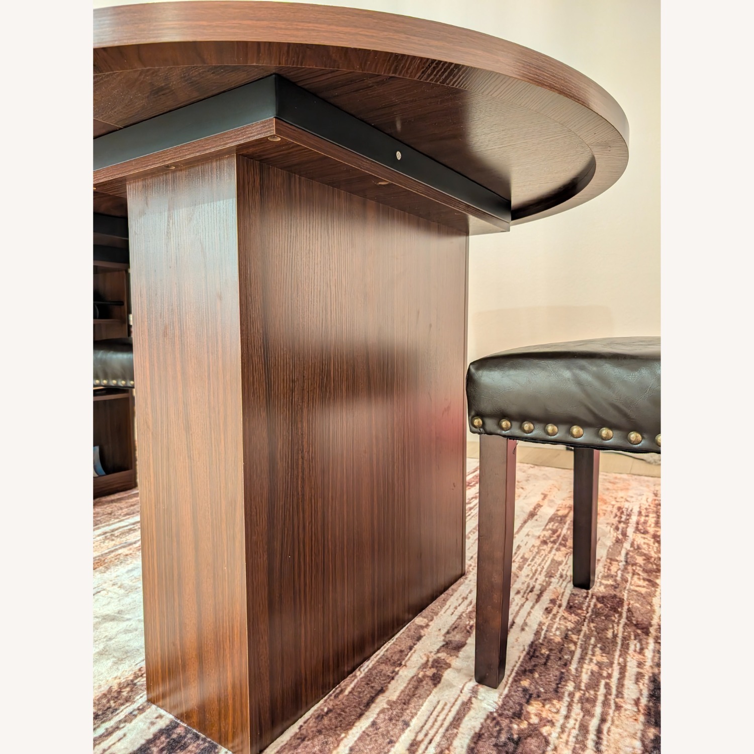 Dark Brown Wood Dining Table - image-3