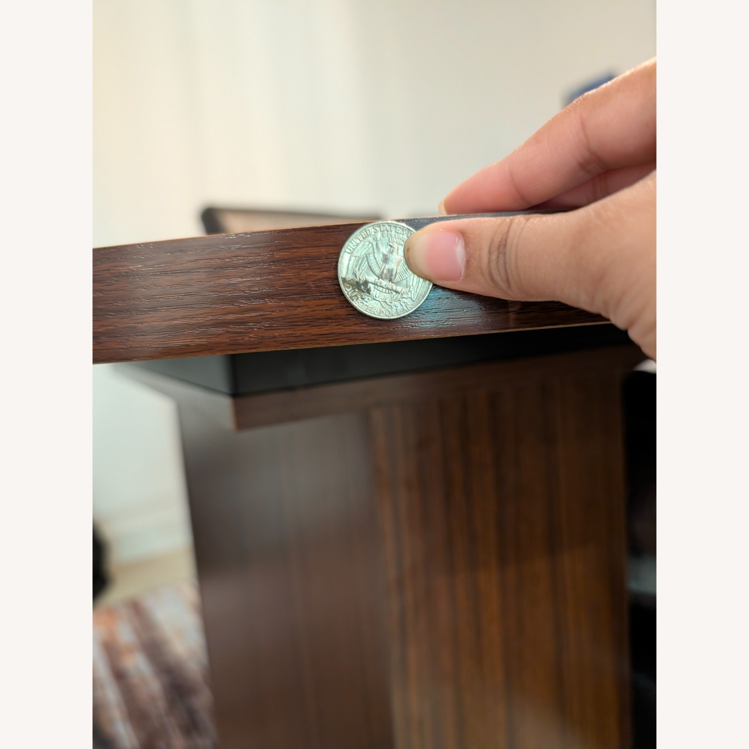 Dark Brown Wood Dining Table - image-4