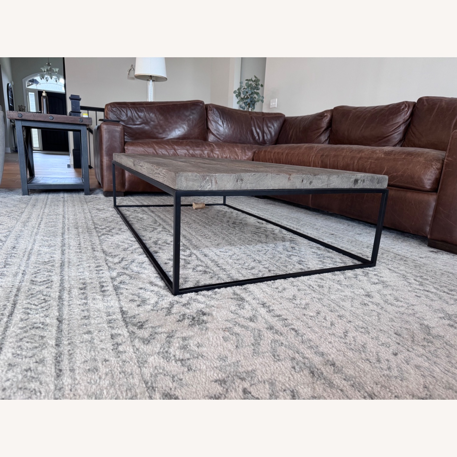 Restoration Hardware Light Gray Wood Coffee Table - image-2