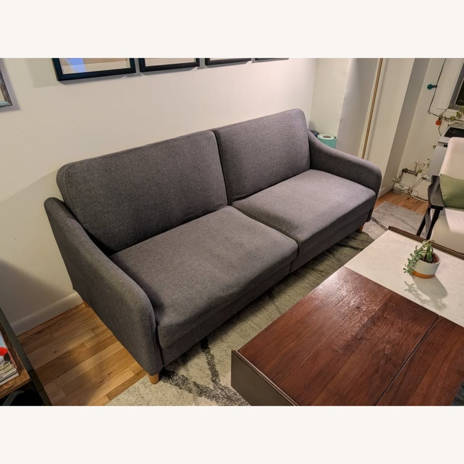 Aria 77" Round Arm Convertible Sofa - image-2