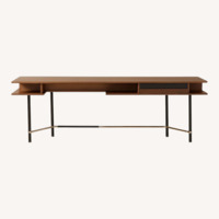 CB2 Portofino Walnut Wood Desk 