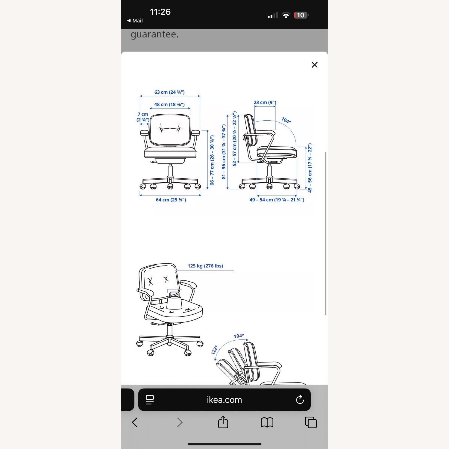 IKEA Alefjall Black Leather Office Chair - image-4