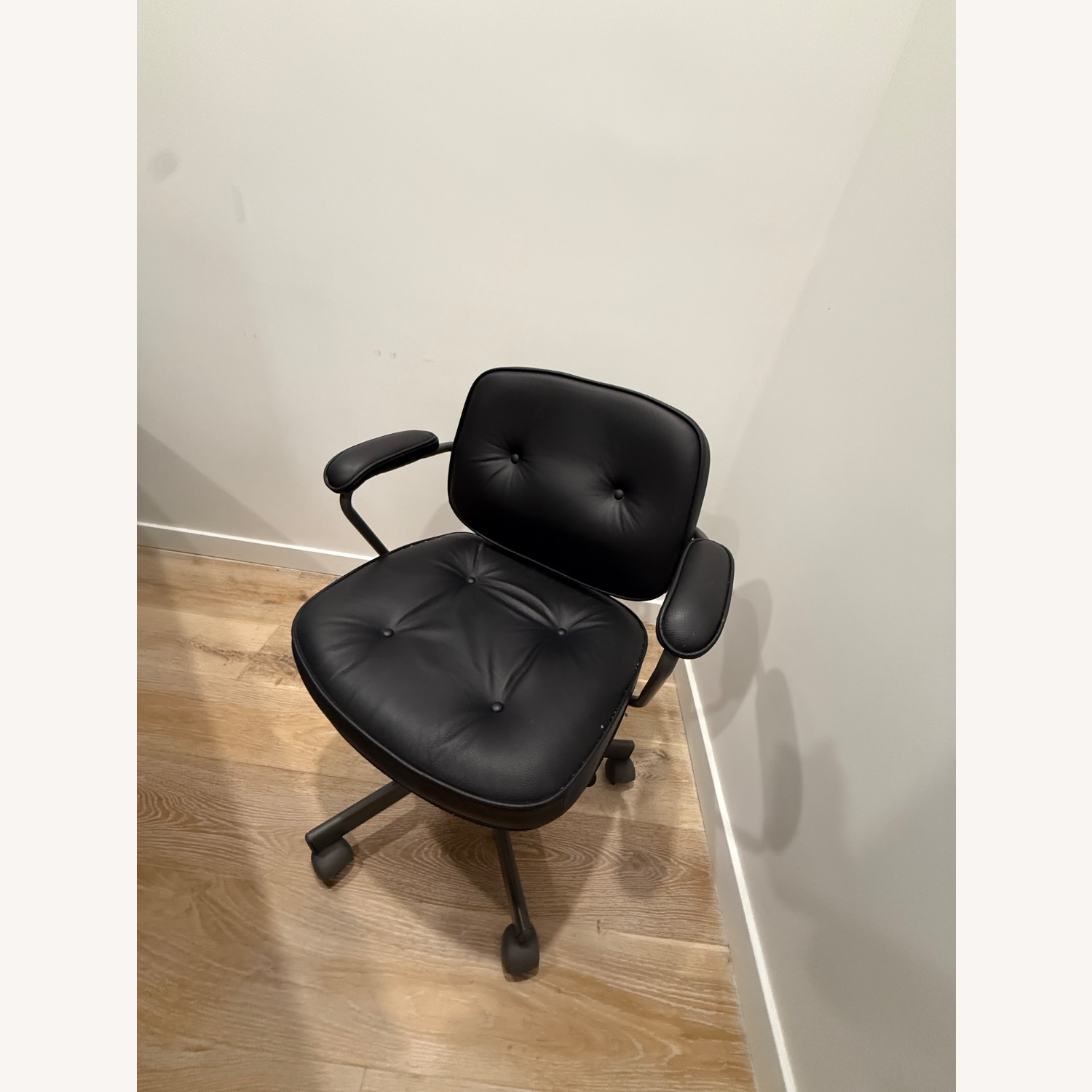 IKEA Alefjall Black Leather Office Chair - image-1